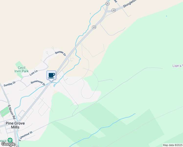 map of restaurants, bars, coffee shops, grocery stores, and more near 311 Treetops Drive in State College