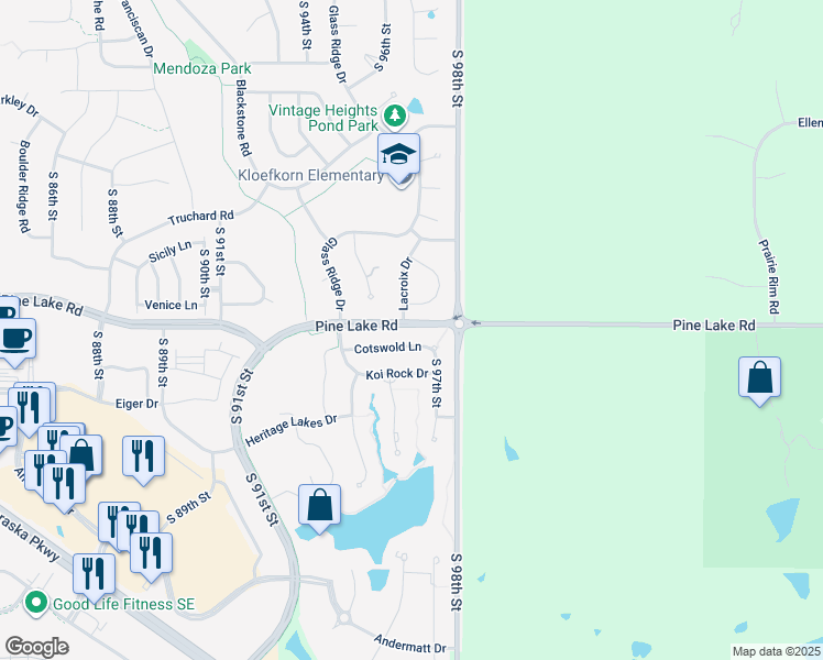 map of restaurants, bars, coffee shops, grocery stores, and more near in Lincoln