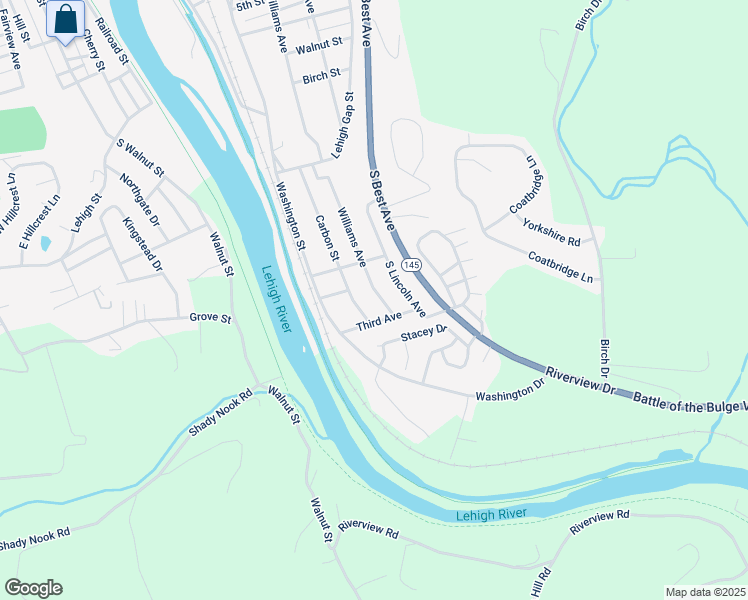 map of restaurants, bars, coffee shops, grocery stores, and more near 911 Williams Avenue in Walnutport