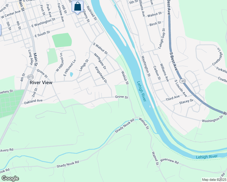 map of restaurants, bars, coffee shops, grocery stores, and more near 7165 Kingstead Drive in Slatington