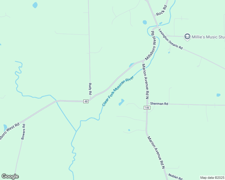 map of restaurants, bars, coffee shops, grocery stores, and more near 3563 County Highway 48 in Mansfield