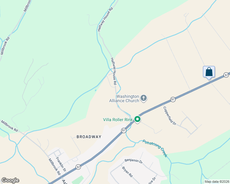 map of restaurants, bars, coffee shops, grocery stores, and more near 31 Halfway House Road in Washington