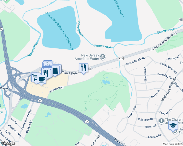 map of restaurants, bars, coffee shops, grocery stores, and more near 150 County Road 649 in Essex County