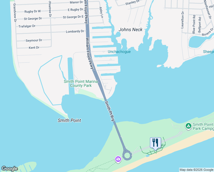 map of restaurants, bars, coffee shops, grocery stores, and more near 22 Waters Edge in Shirley