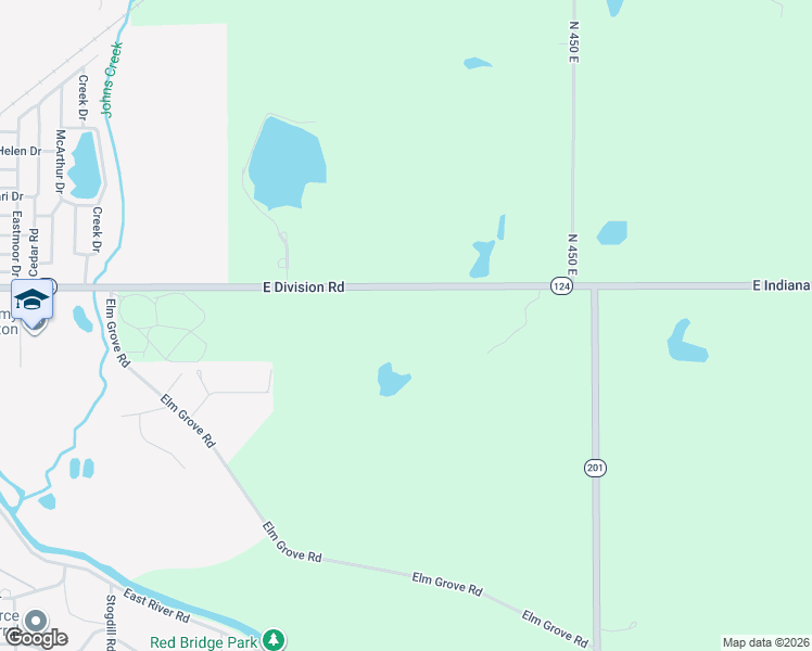 map of restaurants, bars, coffee shops, grocery stores, and more near 4044-4456 East Division Road in Bluffton