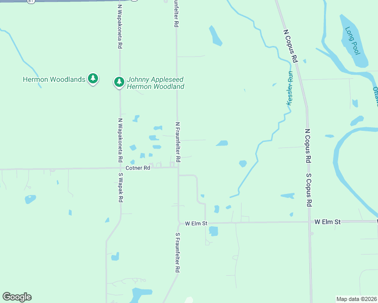 map of restaurants, bars, coffee shops, grocery stores, and more near 152 North Fraunfelter Road in Elida