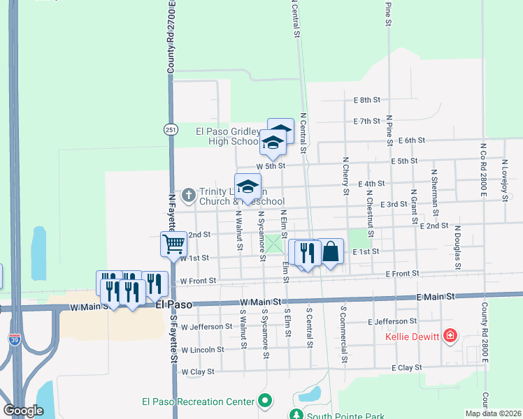 map of restaurants, bars, coffee shops, grocery stores, and more near 199 West 3rd Street in El Paso
