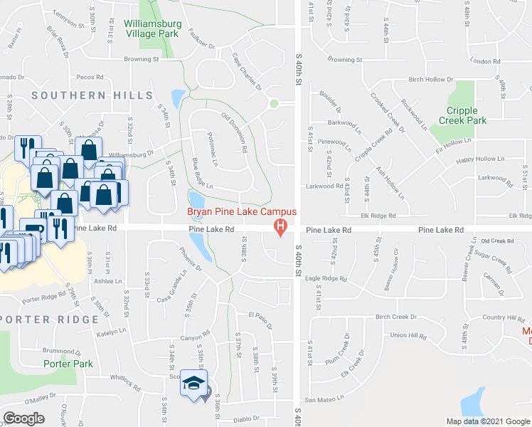 map of restaurants, bars, coffee shops, grocery stores, and more near 17 Savannah Court in Lincoln