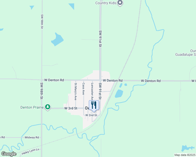 map of restaurants, bars, coffee shops, grocery stores, and more near 9100 W Denton Rd in Denton