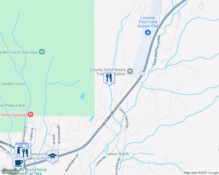 map of restaurants, bars, coffee shops, grocery stores, and more near in Weaverville