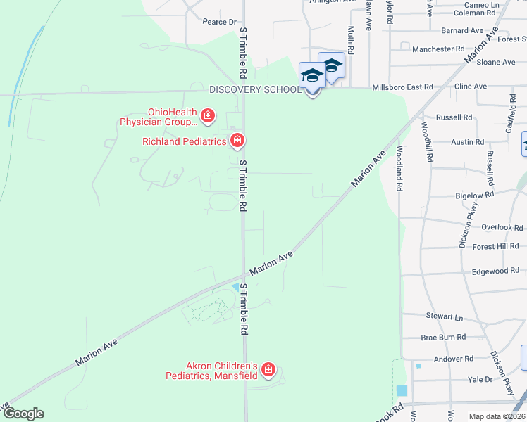 map of restaurants, bars, coffee shops, grocery stores, and more near 600 Bally Row in Mansfield
