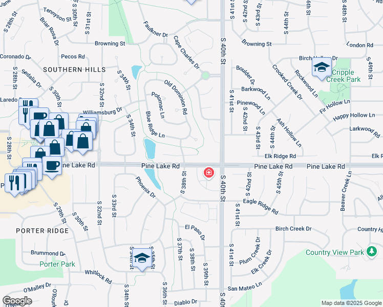 map of restaurants, bars, coffee shops, grocery stores, and more near 17 Savannah Court in Lincoln