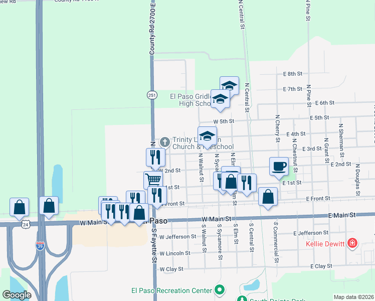map of restaurants, bars, coffee shops, grocery stores, and more near 371 West 3rd Street in El Paso