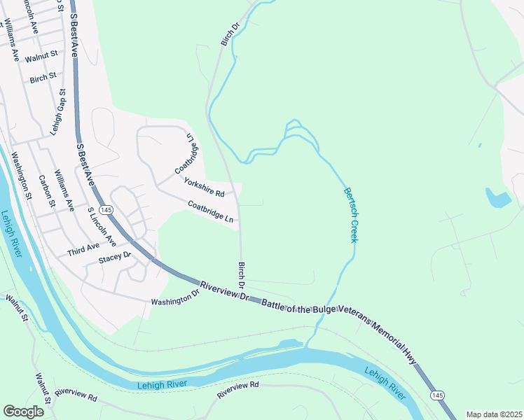 map of restaurants, bars, coffee shops, grocery stores, and more near 470 Birch Drive in Walnutport
