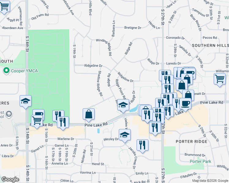 map of restaurants, bars, coffee shops, grocery stores, and more near 2210 Hazel Scott Drive in Lincoln