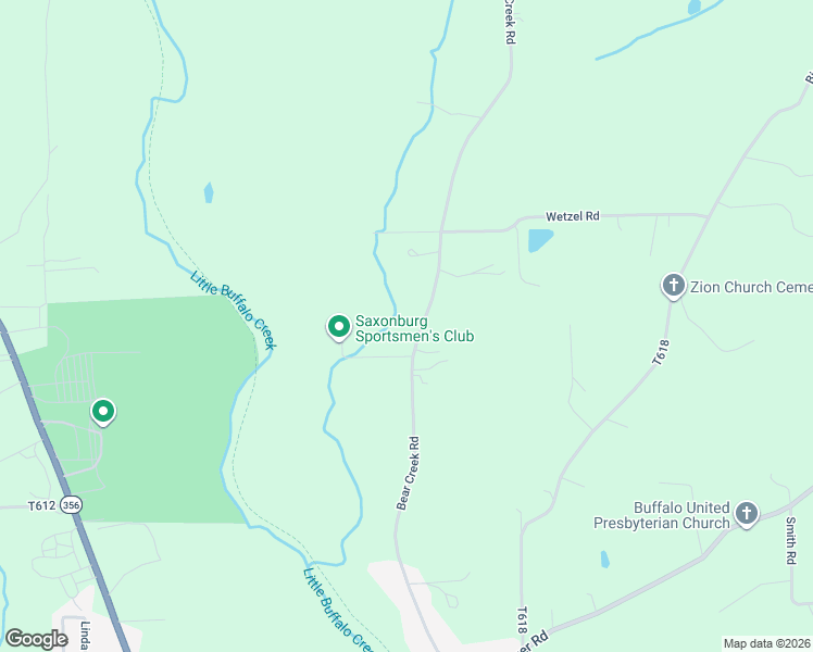 map of restaurants, bars, coffee shops, grocery stores, and more near 482 Bear Creek Road in Sarver
