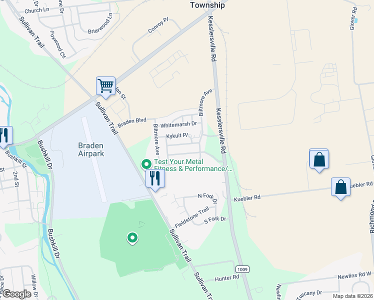 map of restaurants, bars, coffee shops, grocery stores, and more near 653 Biltmore Avenue in Easton