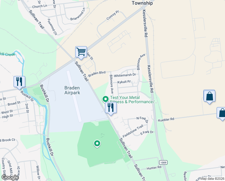 map of restaurants, bars, coffee shops, grocery stores, and more near 779 Biltmore Avenue in Easton