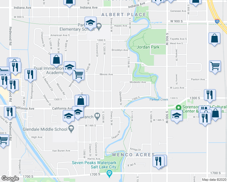 map of restaurants, bars, coffee shops, grocery stores, and more near in Salt Lake City