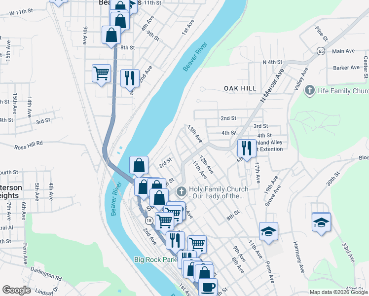 map of restaurants, bars, coffee shops, grocery stores, and more near 327 12th Avenue in New Brighton