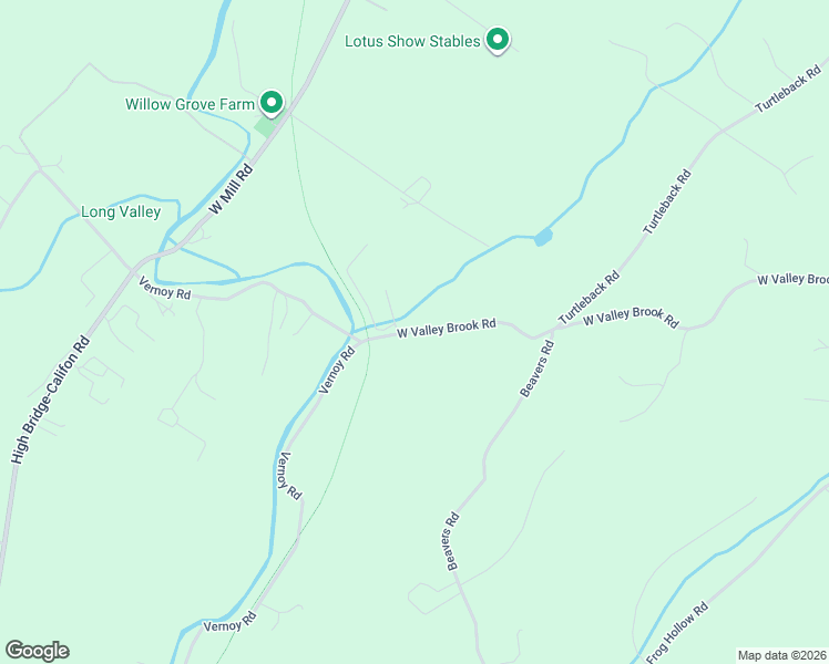 map of restaurants, bars, coffee shops, grocery stores, and more near 340 West Valley Brook Road in Califon