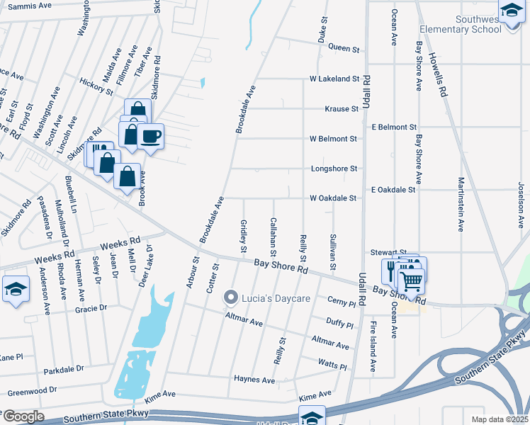 map of restaurants, bars, coffee shops, grocery stores, and more near in Baywood