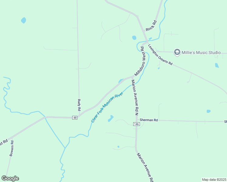 map of restaurants, bars, coffee shops, grocery stores, and more near 3563 County Highway 48 in Mansfield