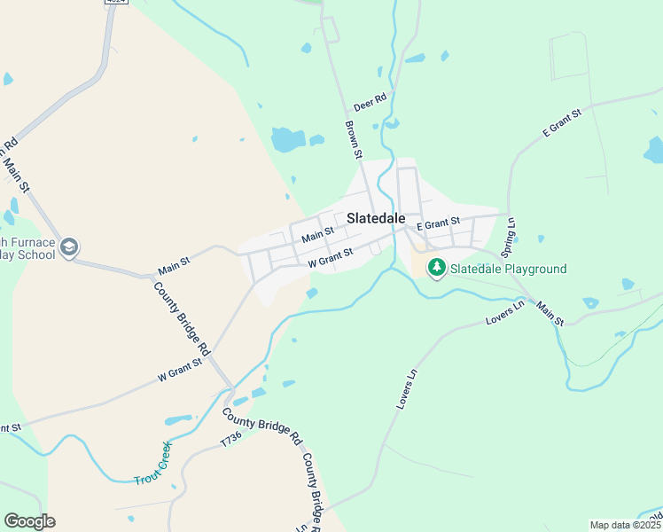 map of restaurants, bars, coffee shops, grocery stores, and more near 4102 West Grant Street in Slatington