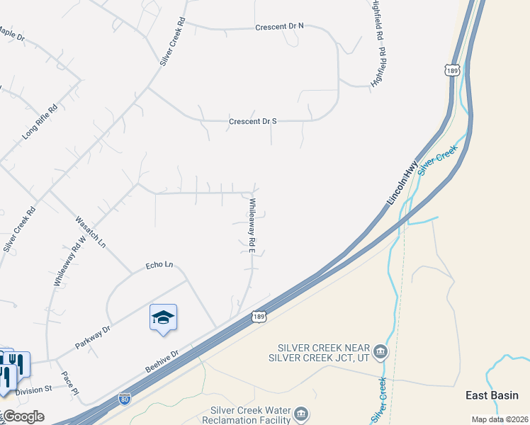 map of restaurants, bars, coffee shops, grocery stores, and more near 7664 Whileaway Road in Park City