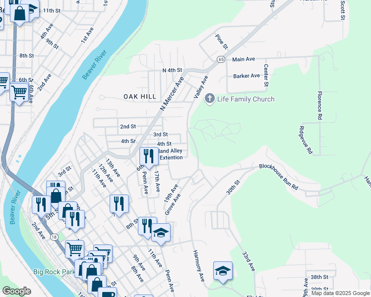 map of restaurants, bars, coffee shops, grocery stores, and more near 1820 4th Street in New Brighton