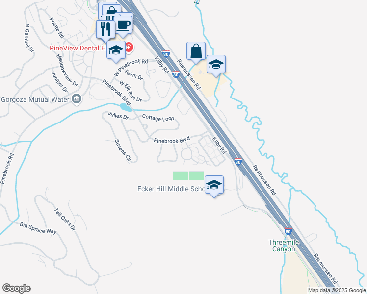 map of restaurants, bars, coffee shops, grocery stores, and more near 7494 Brook Hollow Loop Road in Park City