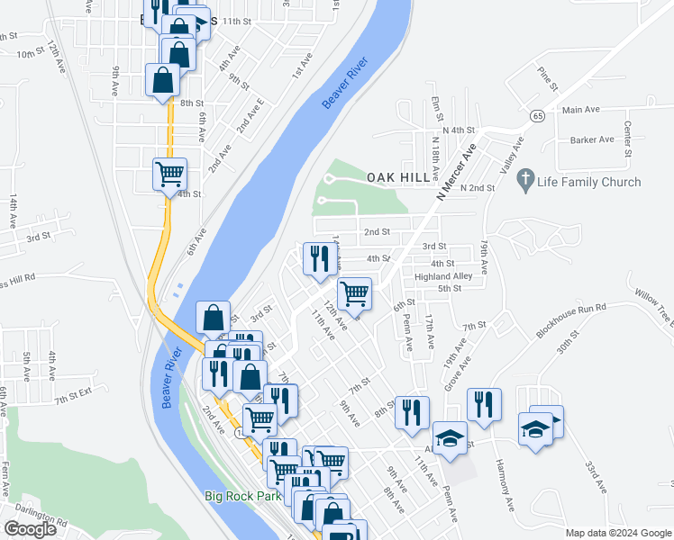 map of restaurants, bars, coffee shops, grocery stores, and more near 420 14th Avenue in New Brighton