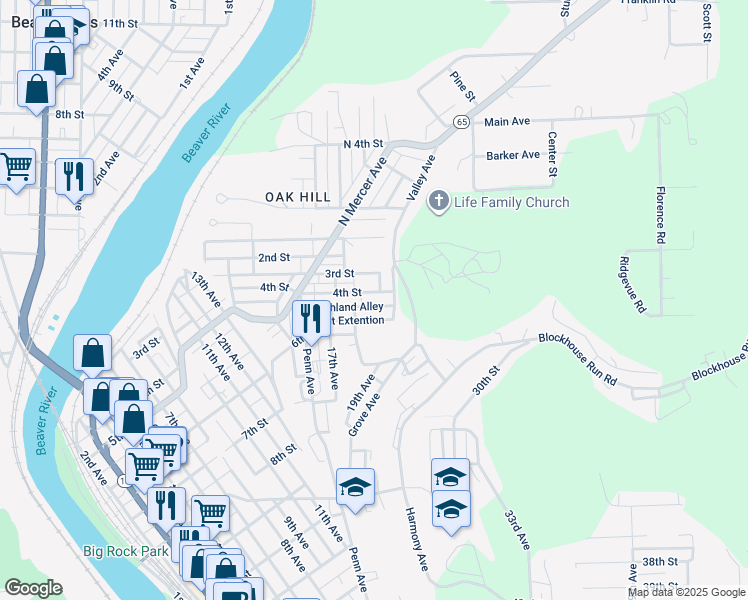 map of restaurants, bars, coffee shops, grocery stores, and more near 1820 4th St in New Brighton