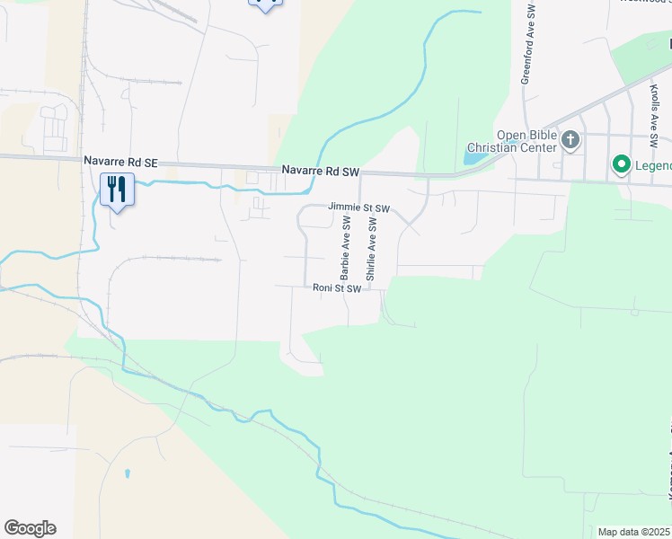 map of restaurants, bars, coffee shops, grocery stores, and more near 4501 Barbie Avenue Southwest in Massillon