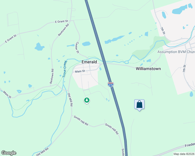 map of restaurants, bars, coffee shops, grocery stores, and more near 7755 Center Street in Slatington