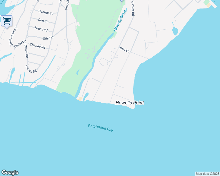 map of restaurants, bars, coffee shops, grocery stores, and more near 36 Thorn Hedge Road in Bellport