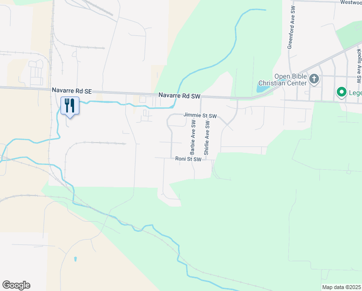 map of restaurants, bars, coffee shops, grocery stores, and more near 4501 Barbie Avenue Southwest in Massillon