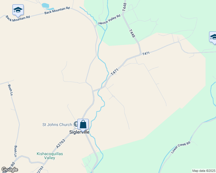 map of restaurants, bars, coffee shops, grocery stores, and more near 88 Treaster Valley Road in Milroy