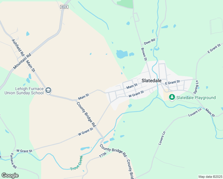 map of restaurants, bars, coffee shops, grocery stores, and more near 4302 Main Street in Slatington