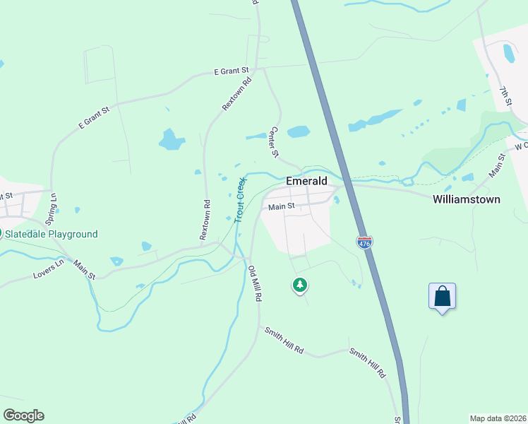 map of restaurants, bars, coffee shops, grocery stores, and more near 3504 Main Street in Slatington