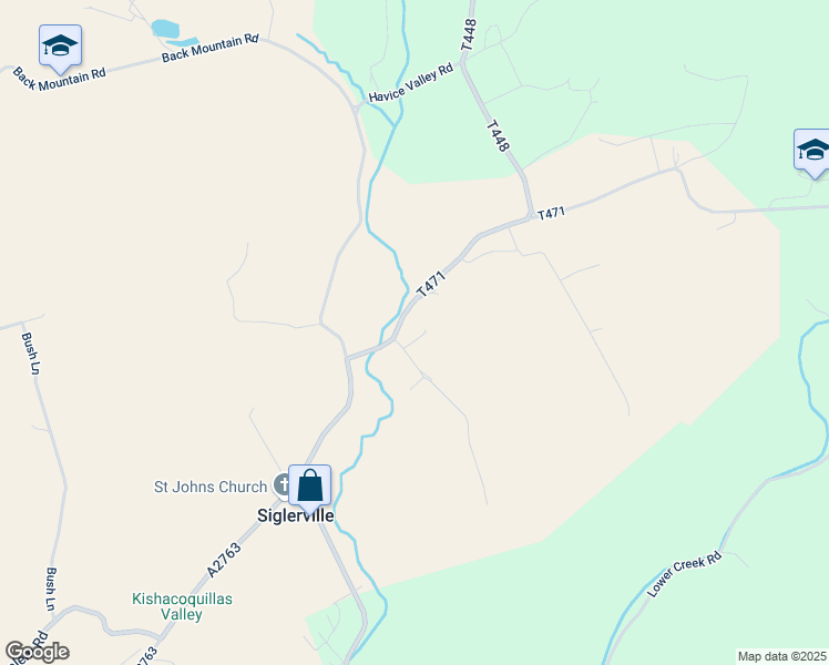 map of restaurants, bars, coffee shops, grocery stores, and more near 88 Treaster Valley Road in Milroy