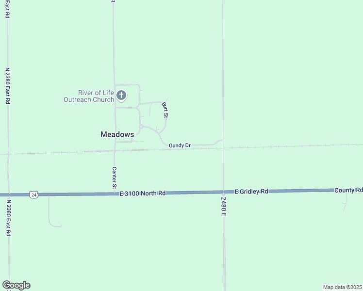 map of restaurants, bars, coffee shops, grocery stores, and more near Gundy Drive in McLean County