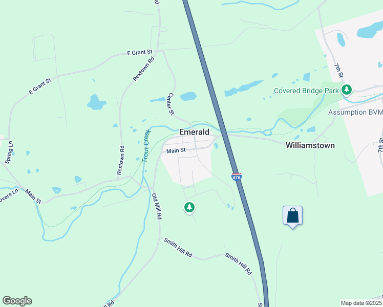 map of restaurants, bars, coffee shops, grocery stores, and more near 7825 Center Street in Slatington