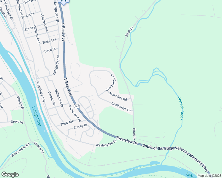 map of restaurants, bars, coffee shops, grocery stores, and more near 4951 Coatbridge Lane in Walnutport
