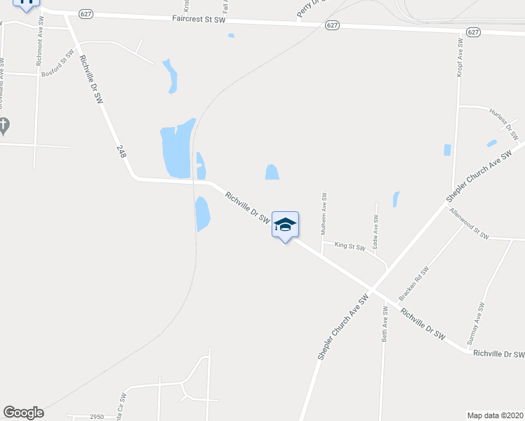 map of restaurants, bars, coffee shops, grocery stores, and more near 5455 Richville Drive Southwest in Navarre