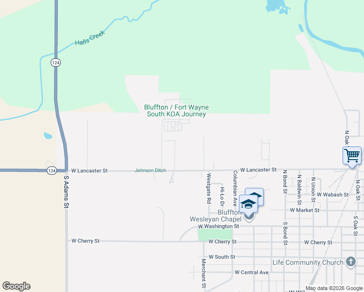 map of restaurants, bars, coffee shops, grocery stores, and more near 95 Memory Lane in Bluffton