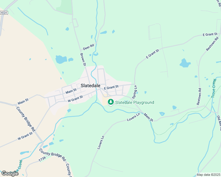 map of restaurants, bars, coffee shops, grocery stores, and more near 3922 East Grant Street in Slatington