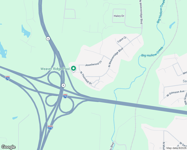 map of restaurants, bars, coffee shops, grocery stores, and more near 4613 North Weaverridge Boulevard in Peoria