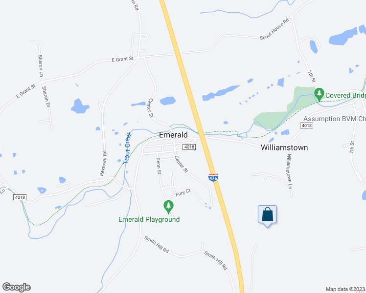 map of restaurants, bars, coffee shops, grocery stores, and more near 7825 Center Street in Slatington