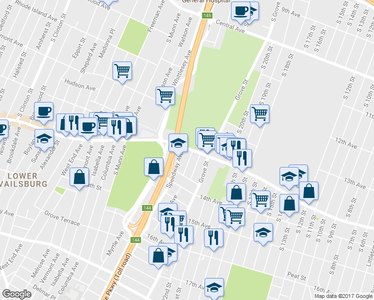 map of restaurants, bars, coffee shops, grocery stores, and more near 618 Route 510 in Newark